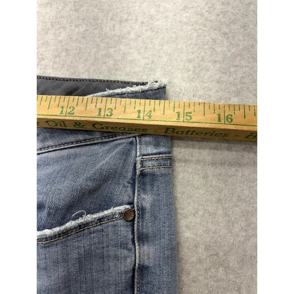 Paige Hoxton Ankle Jeans‎ Womens 28 Blue Medium Wash Raw Hem Distressed Stretch
